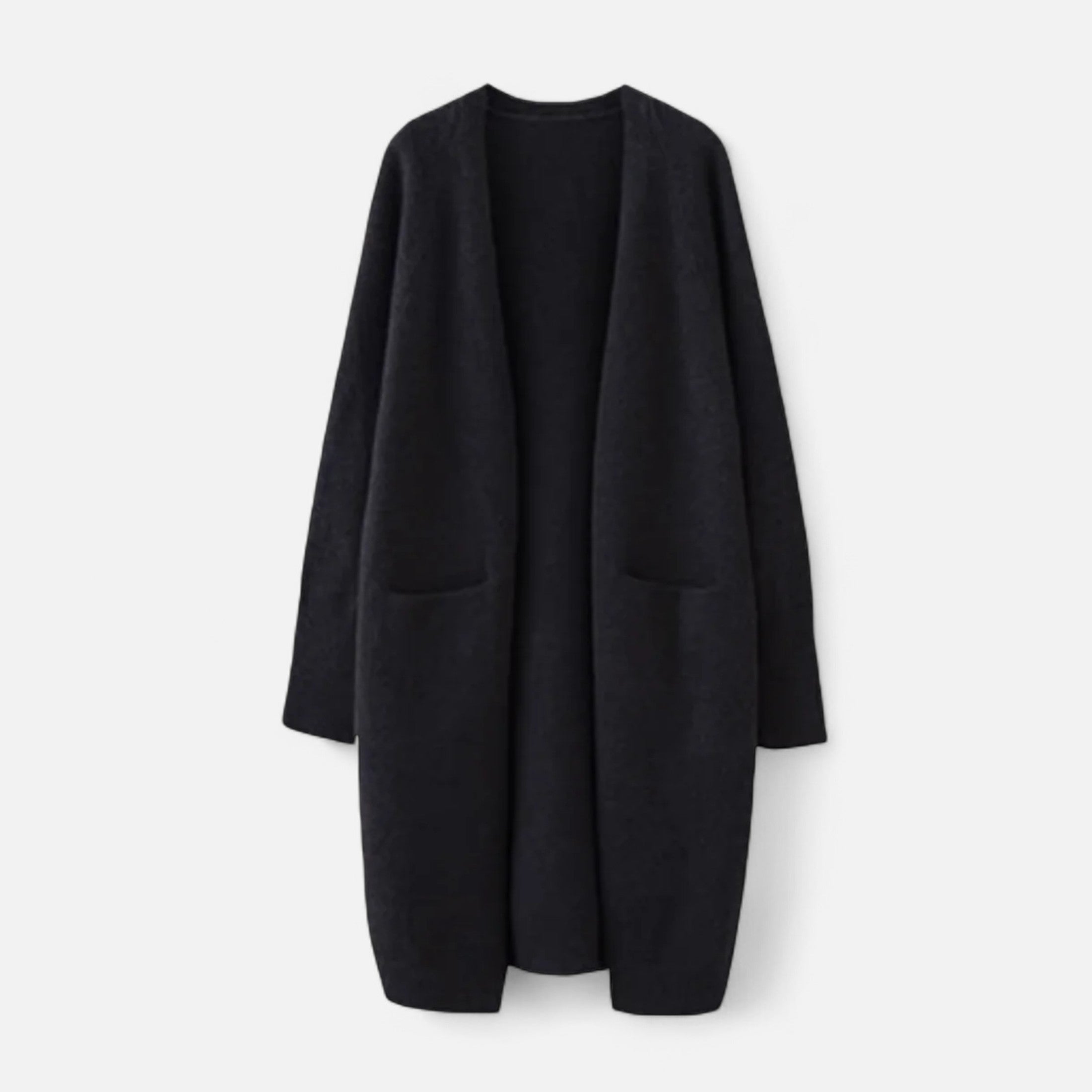 Women’s Stylish Thick Knitted Warm Cardigan with V-Neckline and Discreet Pockets