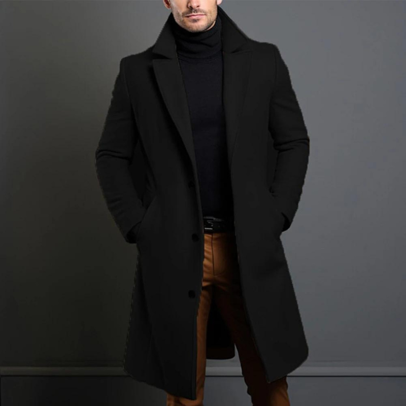 Men's Elegant Winter Lapel Long Warm Coat