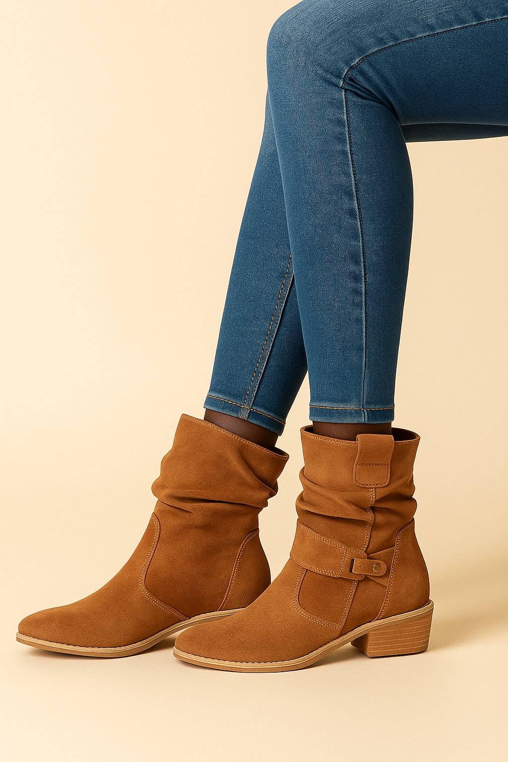 Camila Low Heel Zip Up Boots