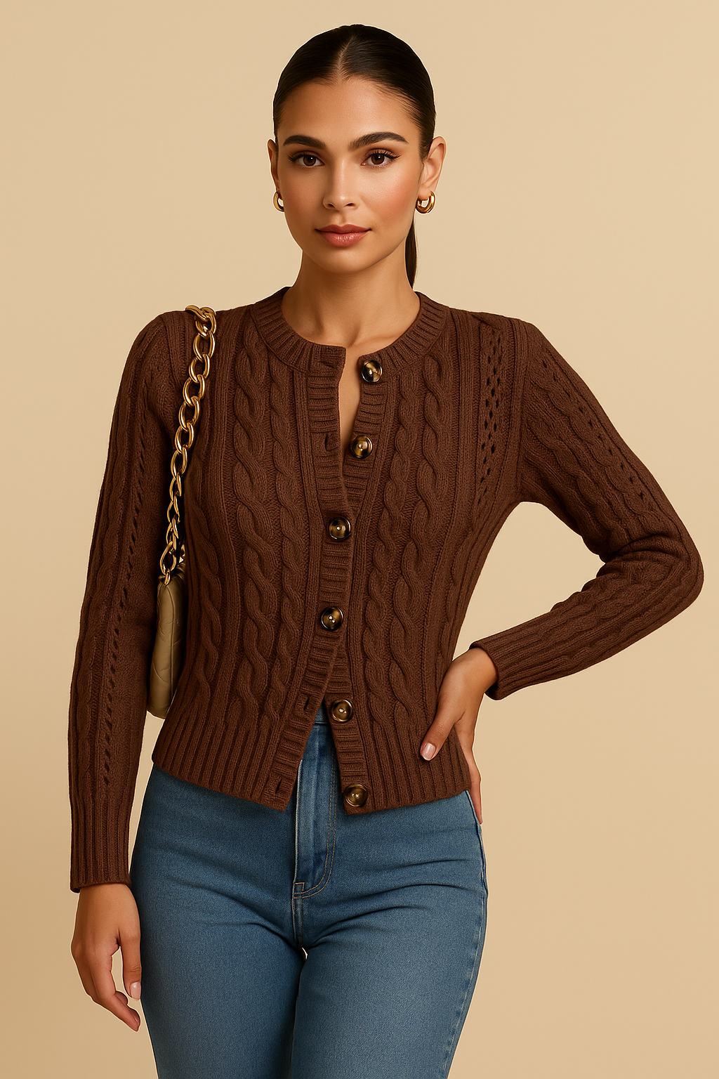 Maris Knit Cardigan with Relaxed Fit & Button Front