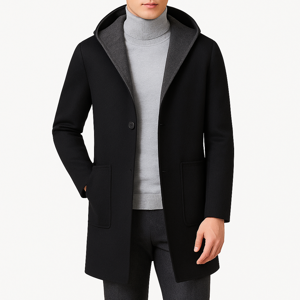 Smith | Reversible Wool Blend Hooded Overcoat