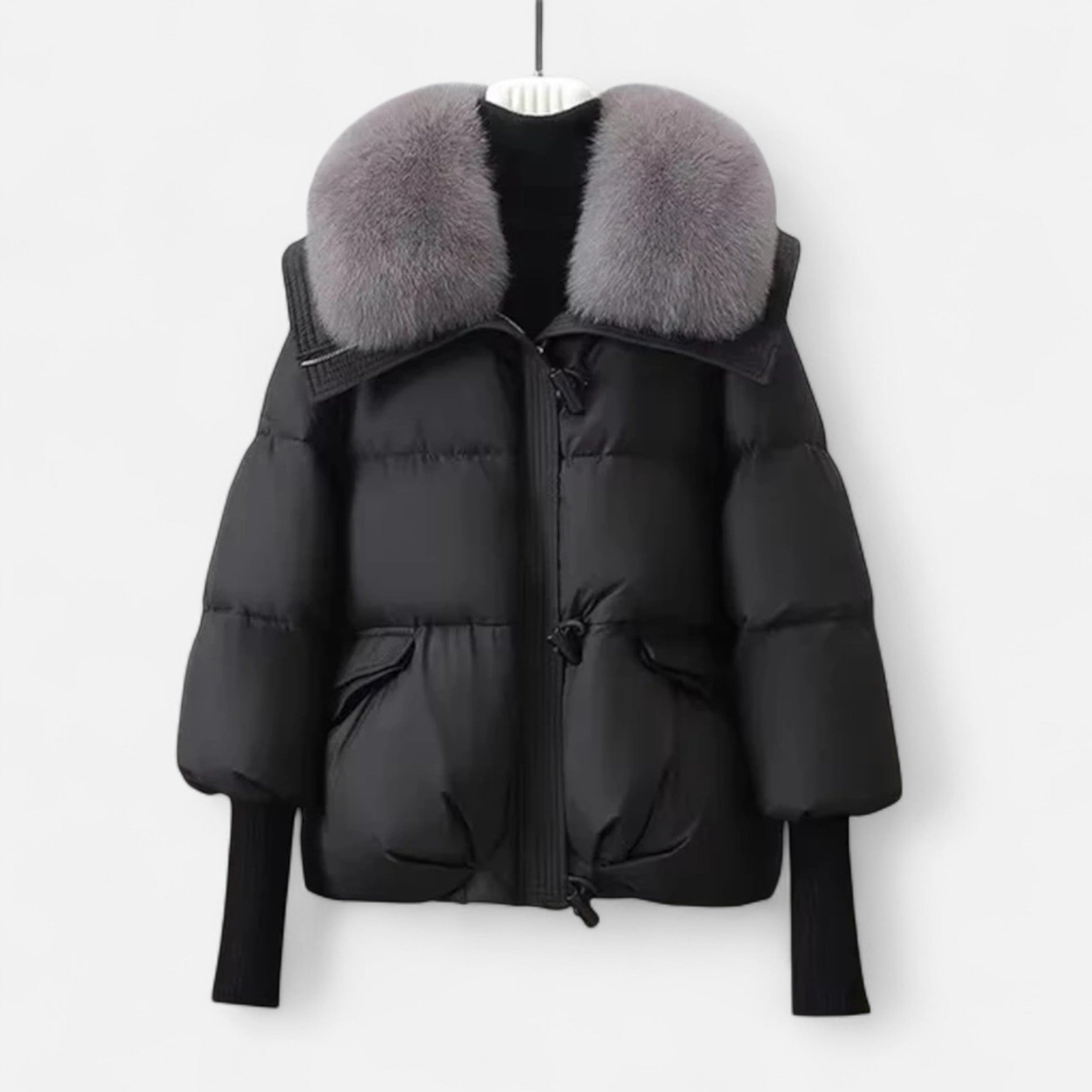 Women’s Versatile Fur-Collar Down Winter Jacket with Thick design
