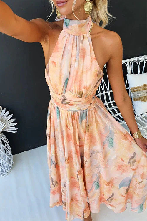 Women's Stunning Summer Watercolour Maxi Dress
