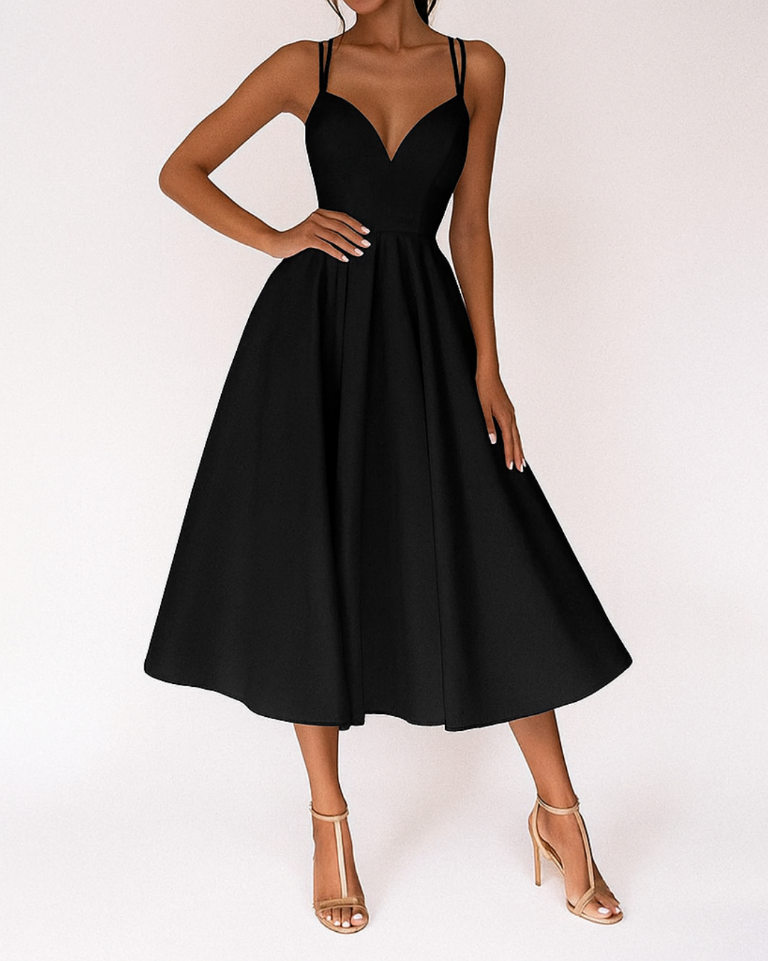 Women’s Chic Strappy Midi Wedding Guest Dresses for Elegant Events
