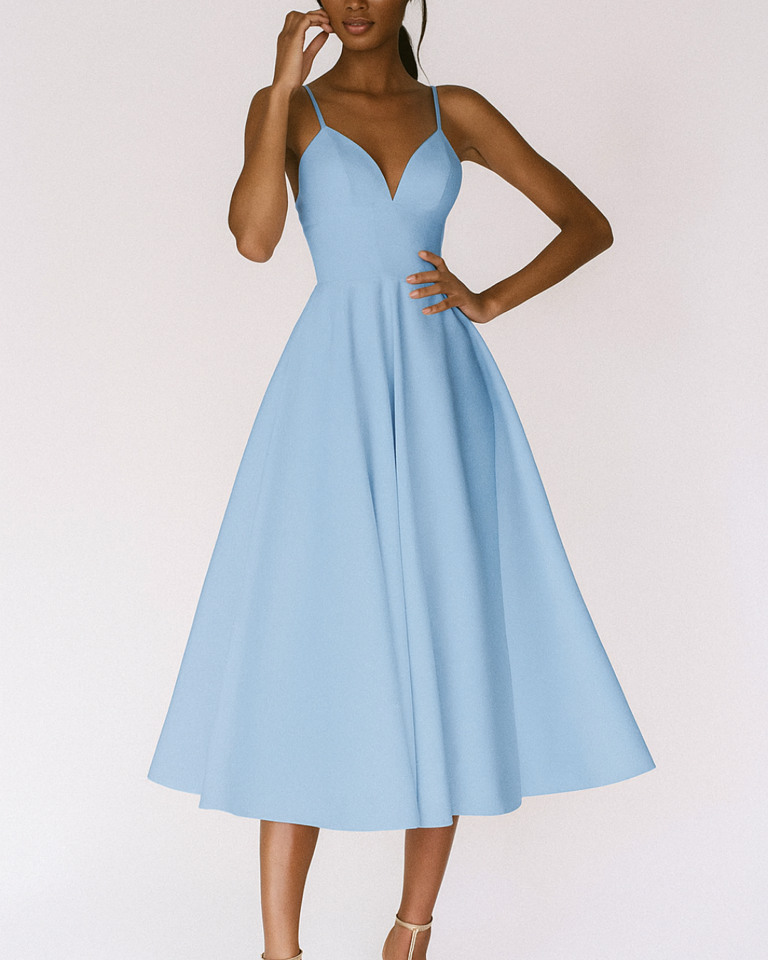 Women’s Chic Strappy Midi Wedding Guest Dresses for Elegant Events