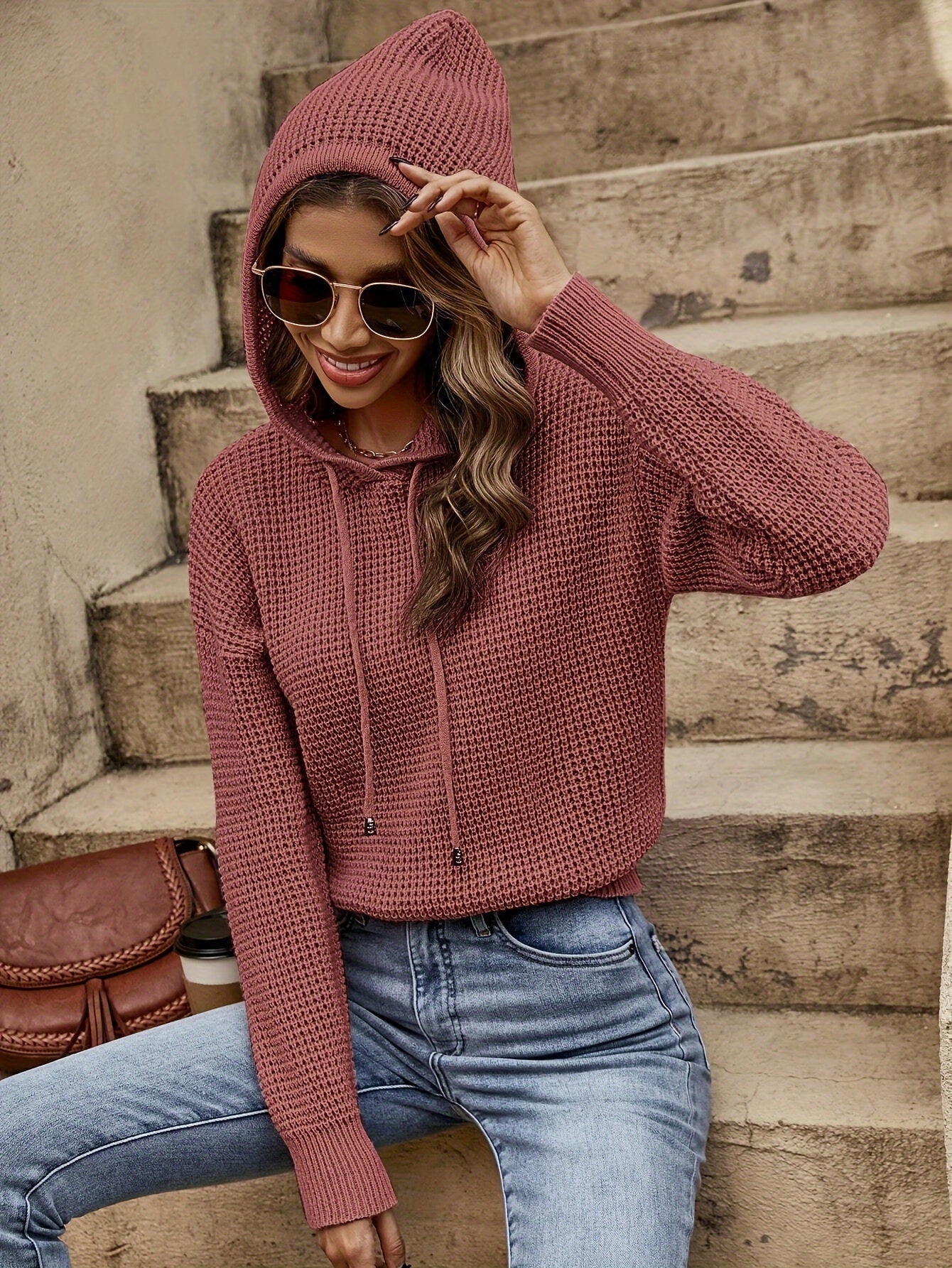 Women's Stylish Hooded Long Sleeves Jumper for Autumn and Winter