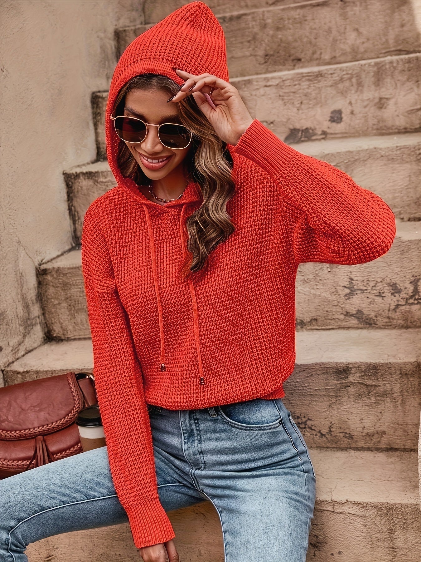 Women's Stylish Hooded Long Sleeves Jumper for Autumn and Winter