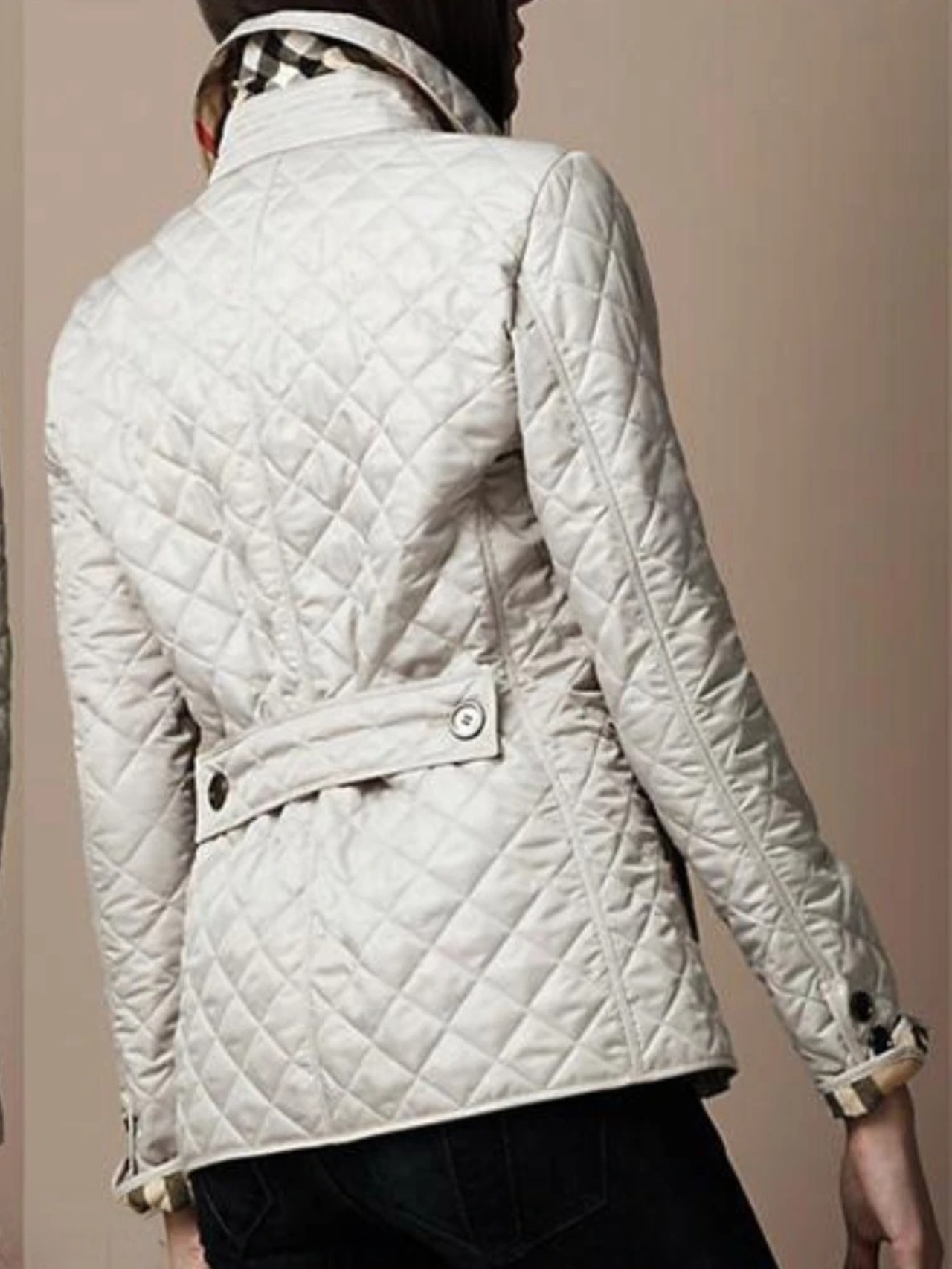 Women's Outer Layer Quilted Turned-Down Collar Jacket