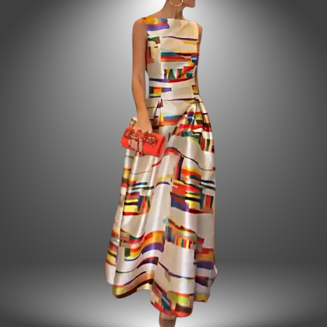Fashion Stunning Geometric Print Maxi Dress for Women