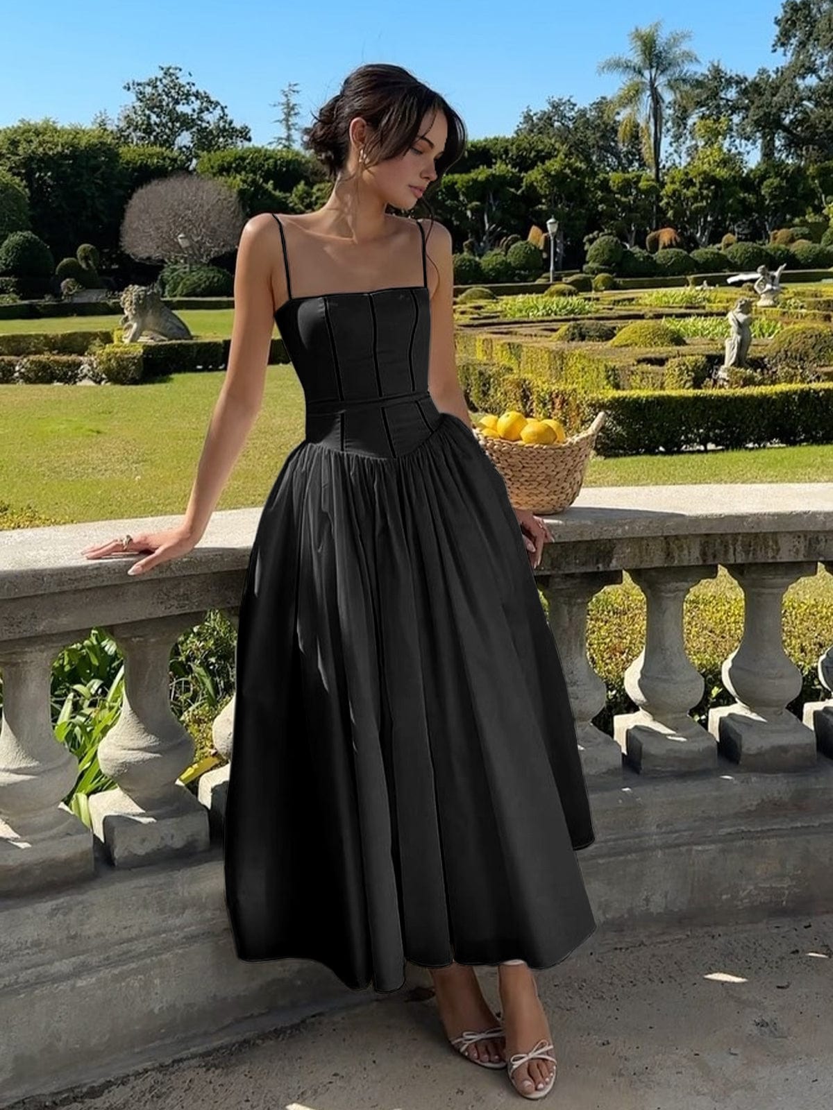 Women's Timeless Corset Midi Wedding Guest Dress