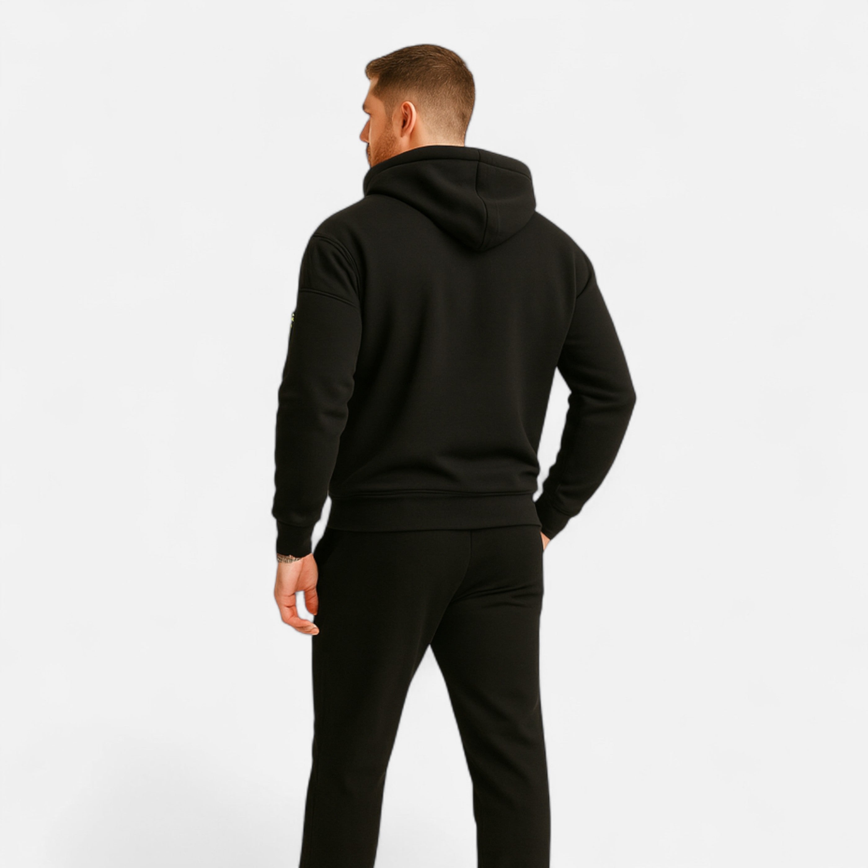 Men’s Elegance Knitted Sleek Half-Zip Athletic Hoodie