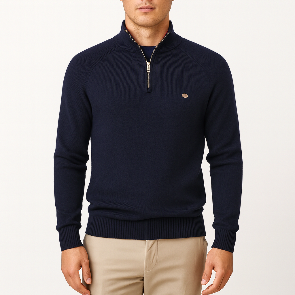 Smith | Ribbed Quarter-Zip Sweater