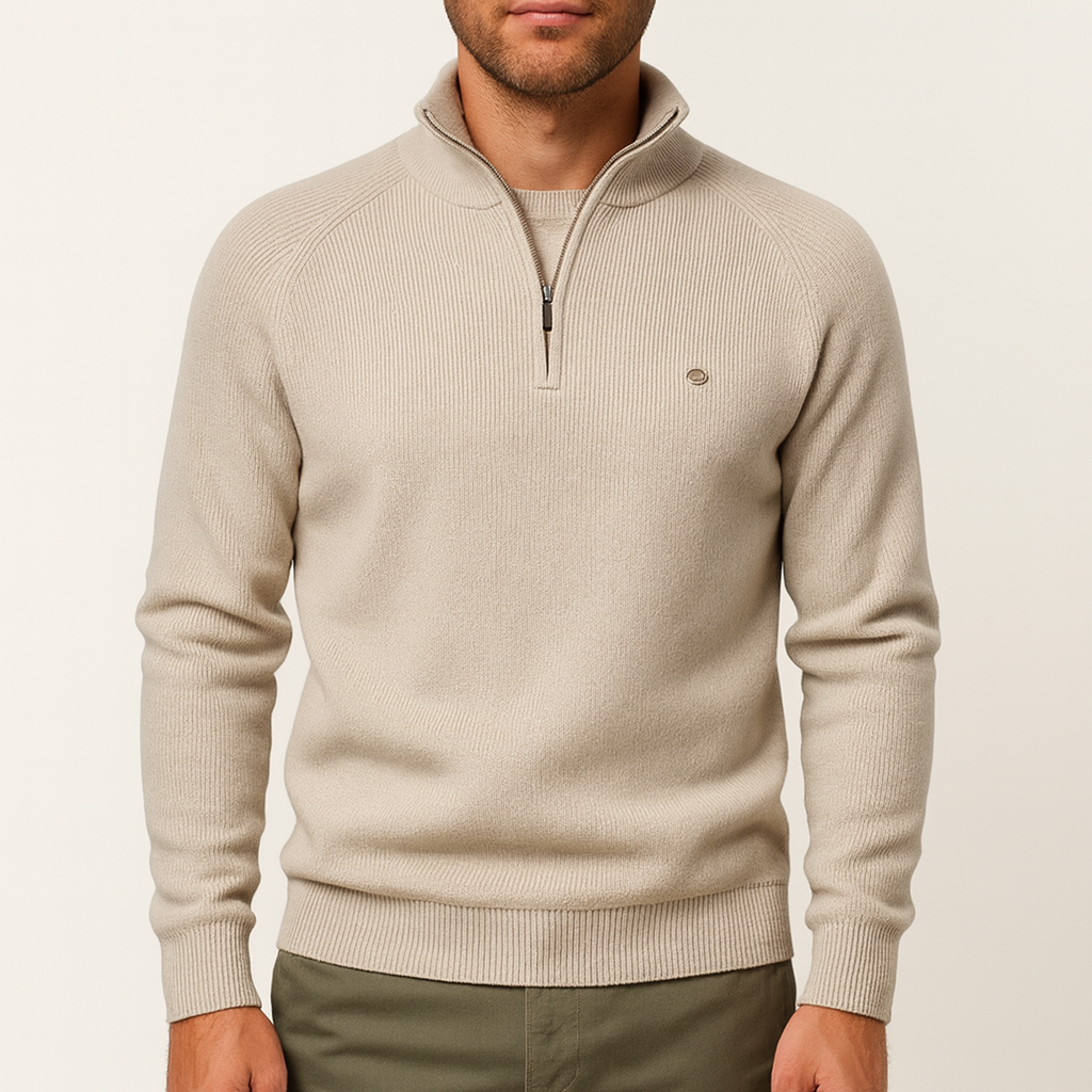 Smith | Ribbed Quarter-Zip Sweater
