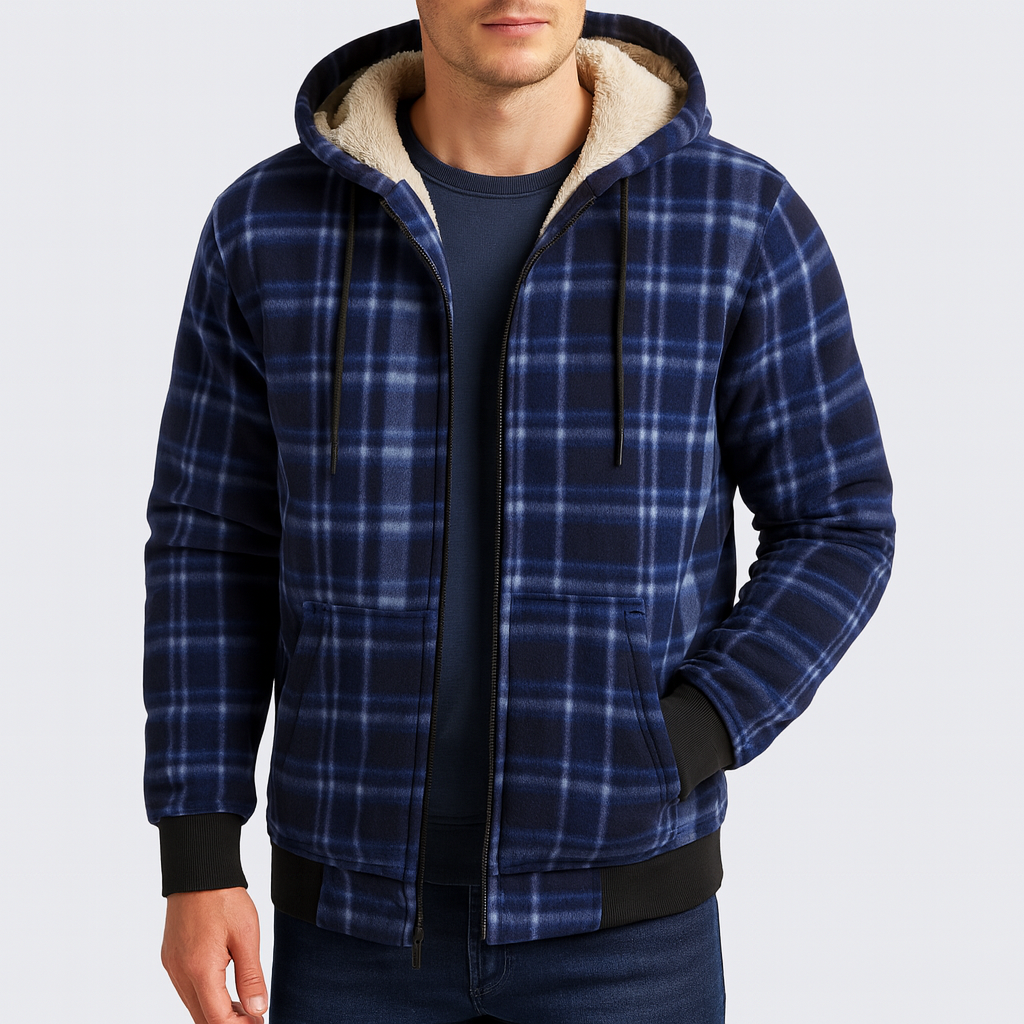 SMITH | Checked Fleece Hooded Jacket