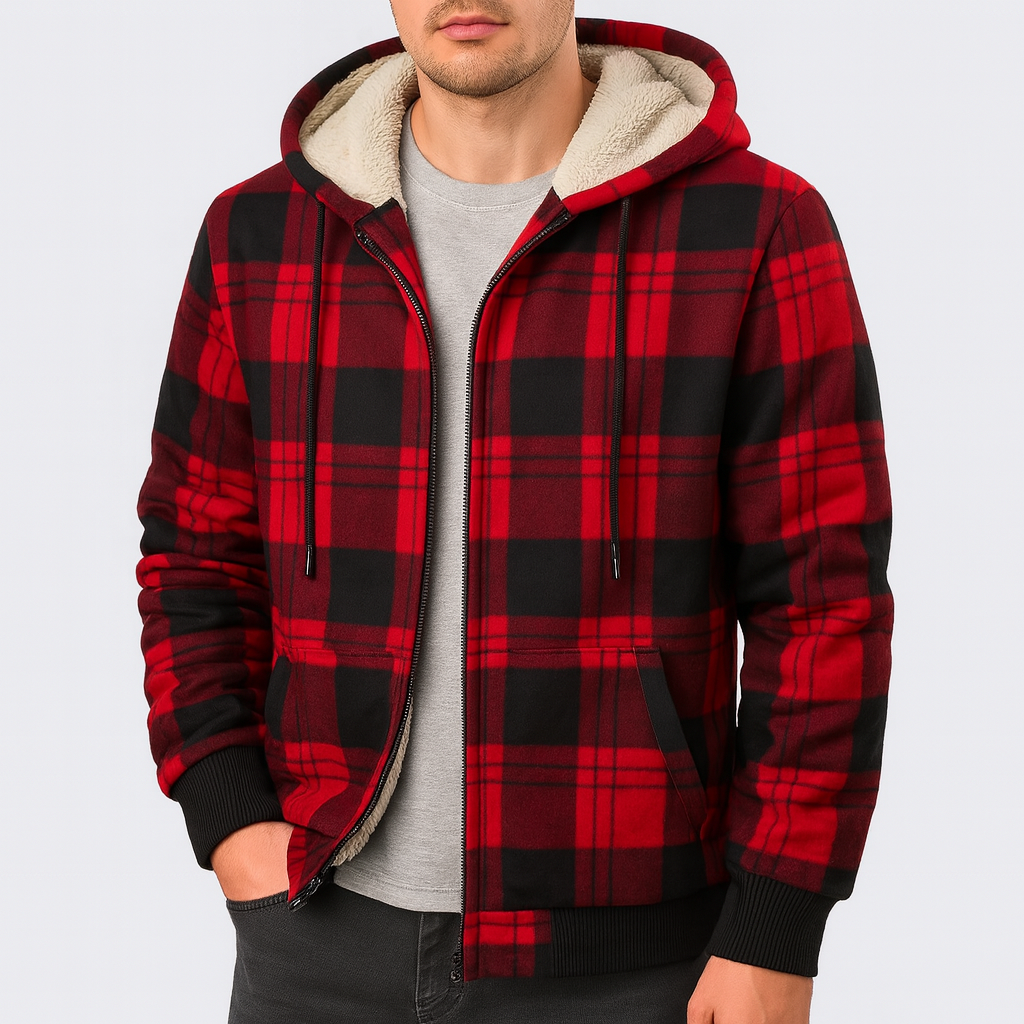 SMITH | Checked Fleece Hooded Jacket