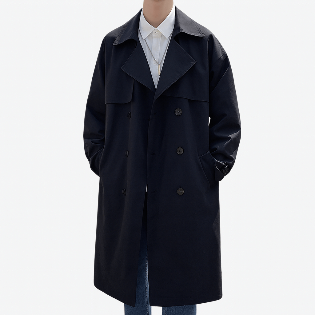 SMITH | Double-Button Casual Trench Coat