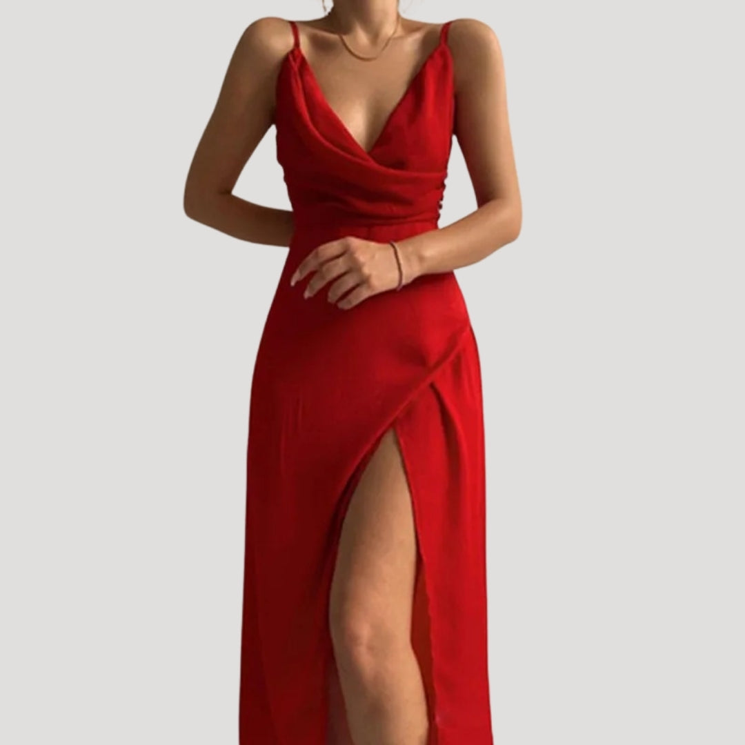 Women's Formal Event-Ready Slit Maxi Long Wedding Guest Dress