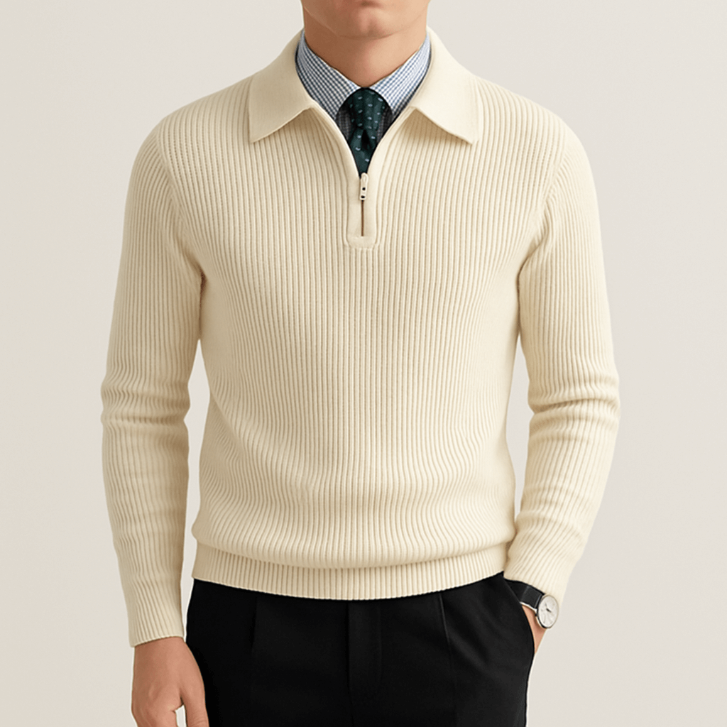 Smith | Knitted Half-Zip Polo Sweater