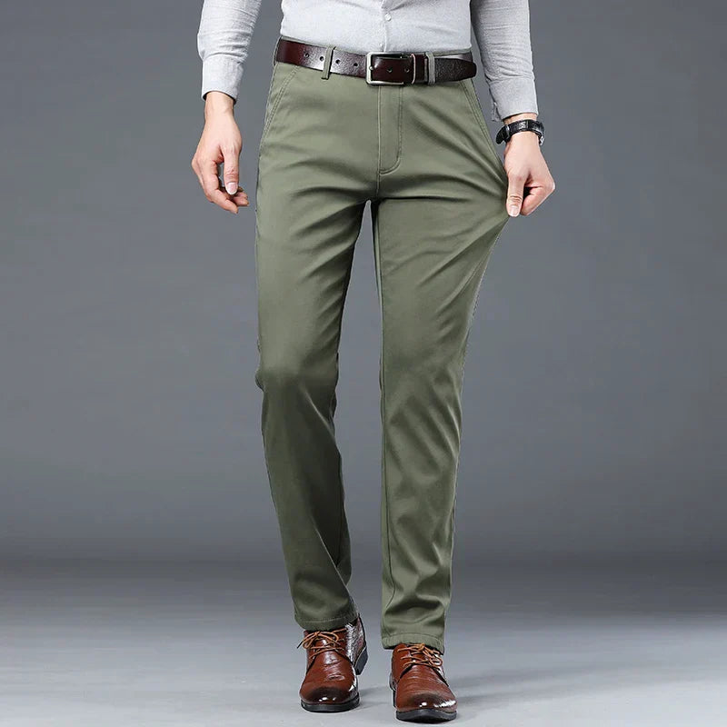 Men's Chino Trousers Straight Cut Regular Fit Smart Casual Style