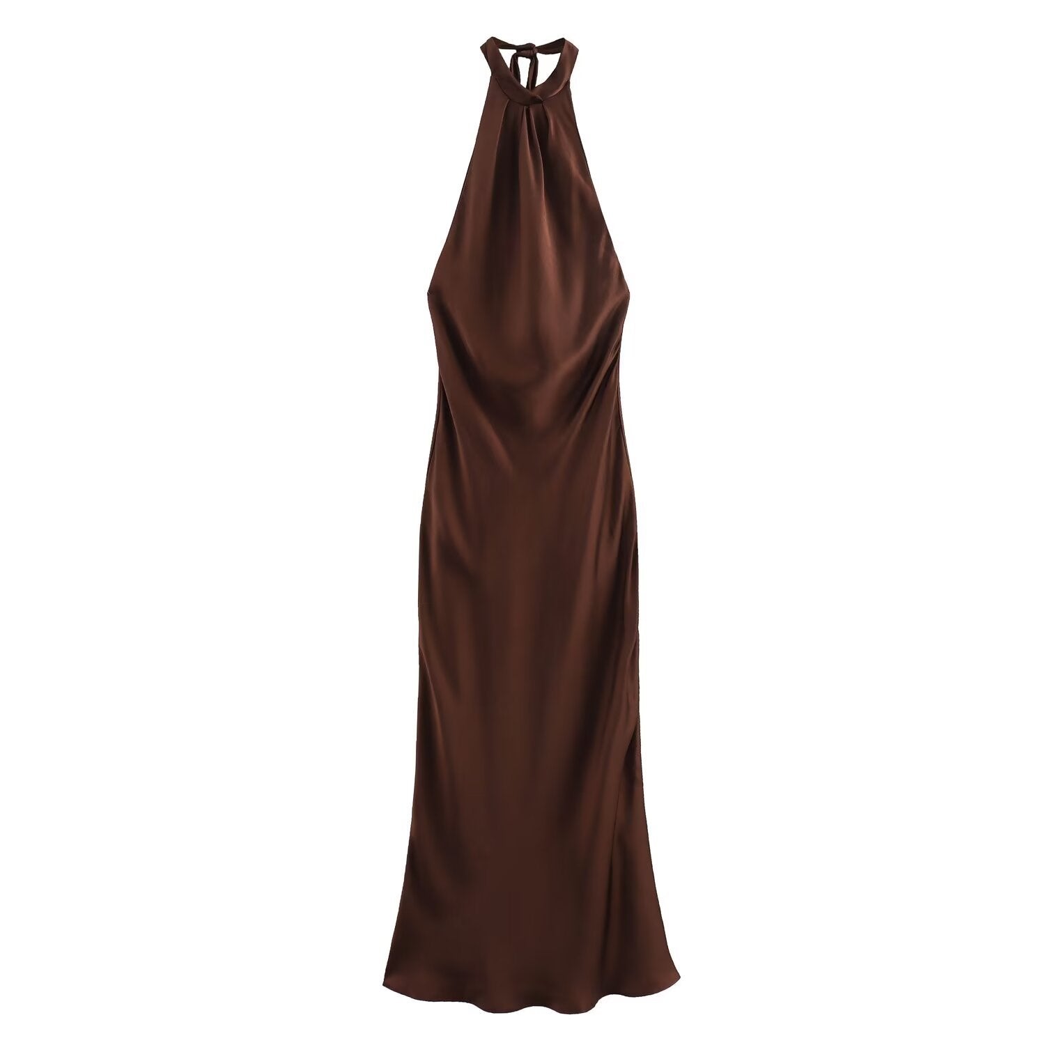 Classic Halter Velvet Dusk Evening Midi Dress for Women