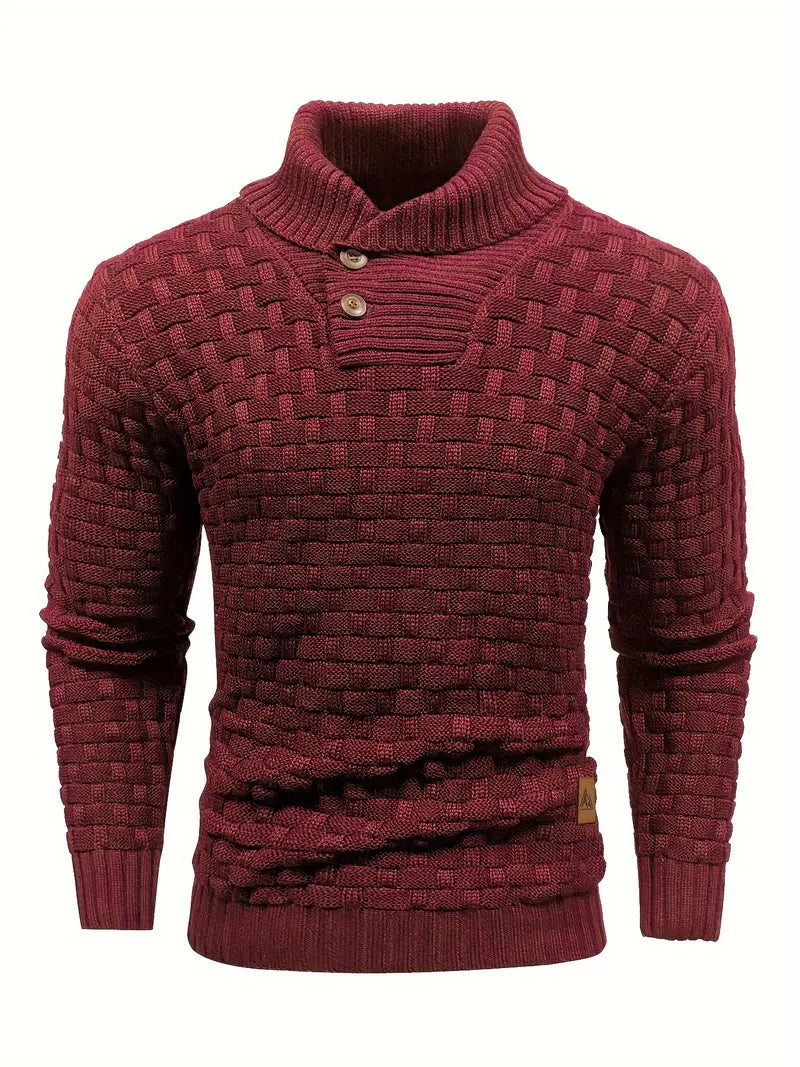 Men's Fashion Warm Knitted High Neck with Buttons