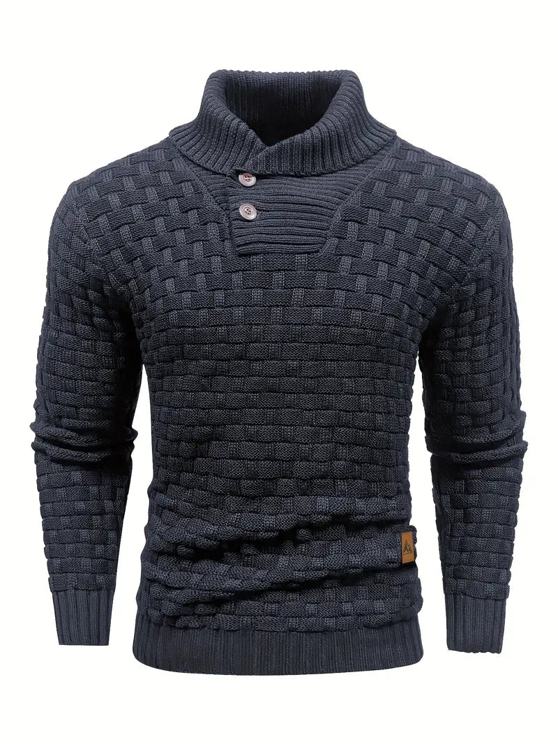Men's Fashion Warm Knitted High Neck with Buttons