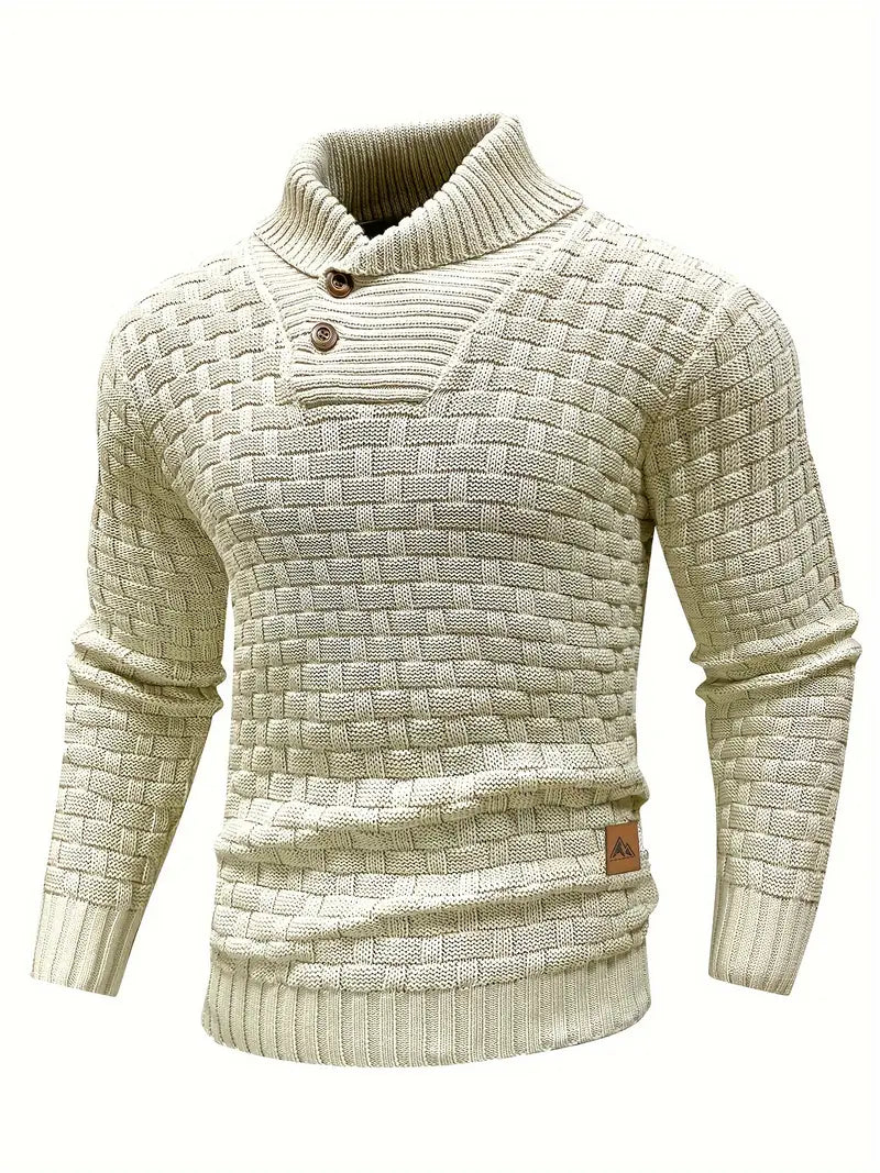 Men's Fashion Warm Knitted High Neck with Buttons
