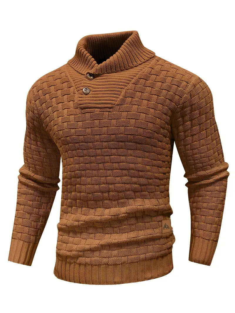 Men's Fashion Warm Knitted High Neck with Buttons