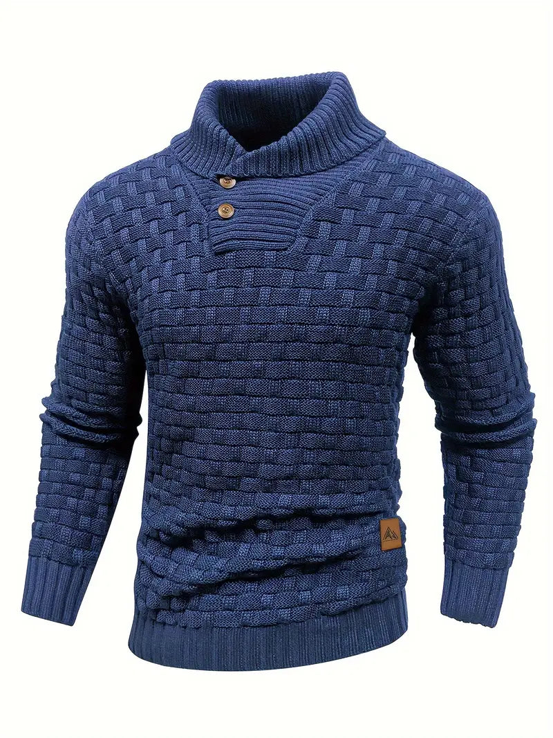 Men's Fashion Warm Knitted High Neck with Buttons