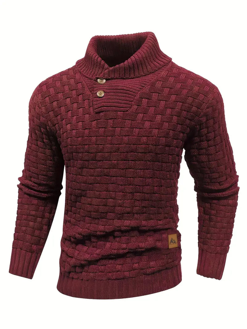Men's Fashion Warm Knitted High Neck with Buttons