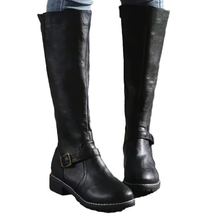 Women’s Buckle Modern Chic Leather Boots for All Season