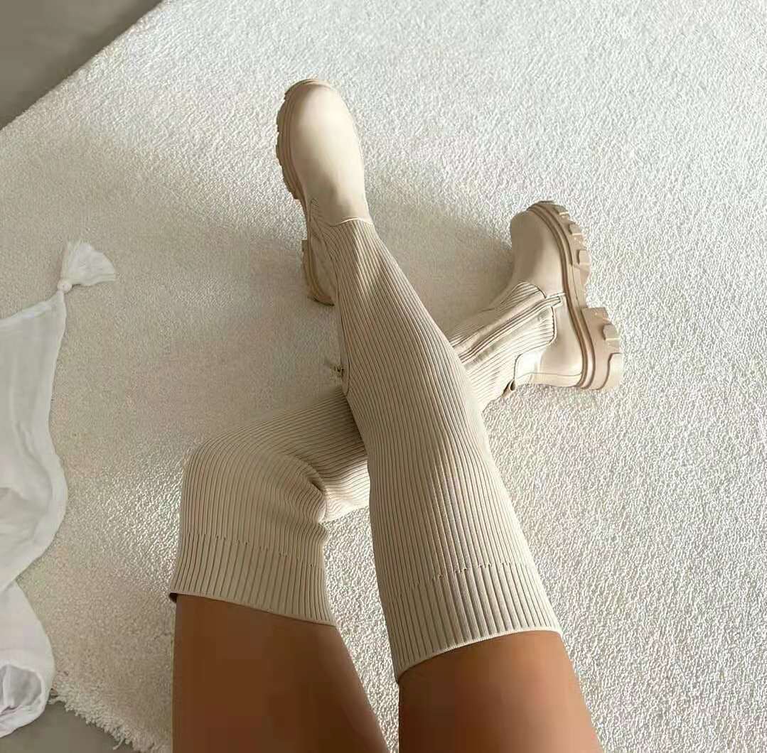Women's Stylish Heeled Knee-High Boots for Outdoor Use