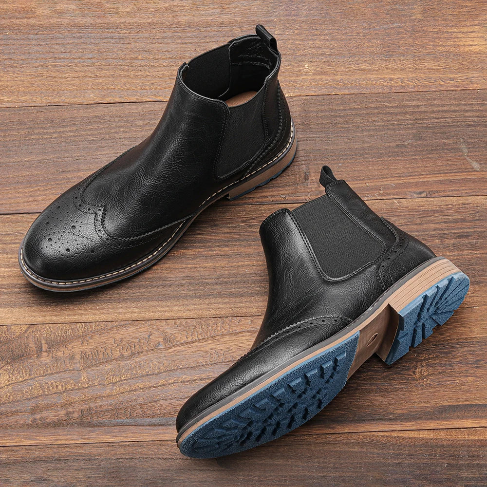 Men's Modern Retro Chelsea Boots with Durable Sole