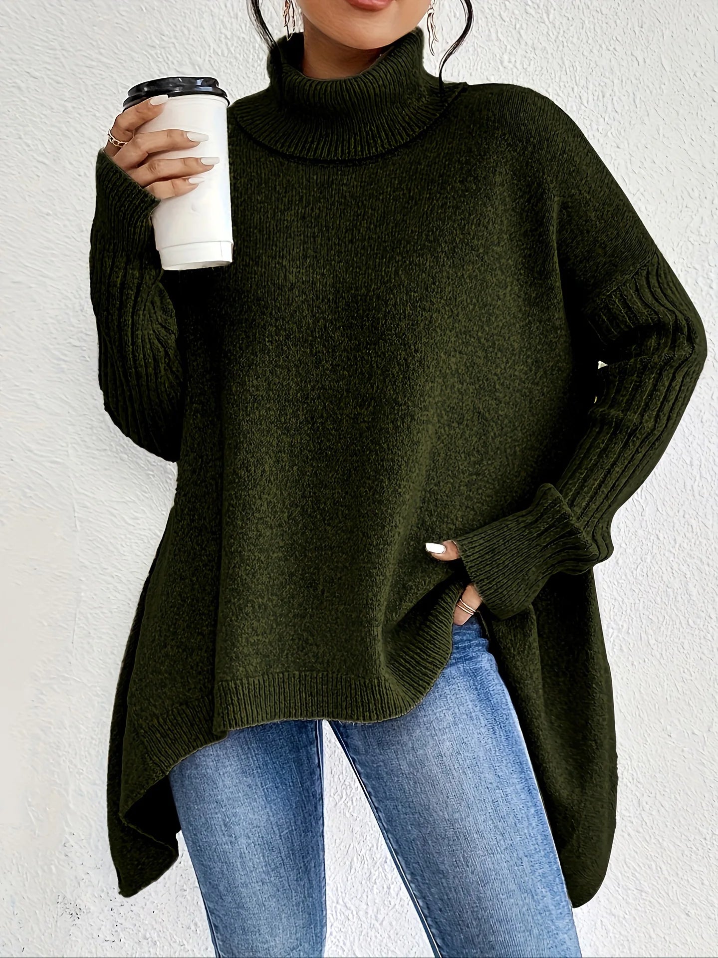 Women’s Oversized Winter Turtleneck Warm Relaxed Fit Jumper