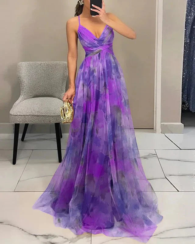 Women's Fashion Floral Maxi Dress - Ideal for Parties, Beach Outings, and Outdoor Getaway