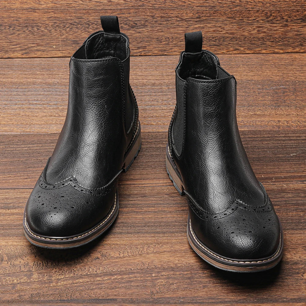 Men's Modern Retro Chelsea Boots with Durable Sole