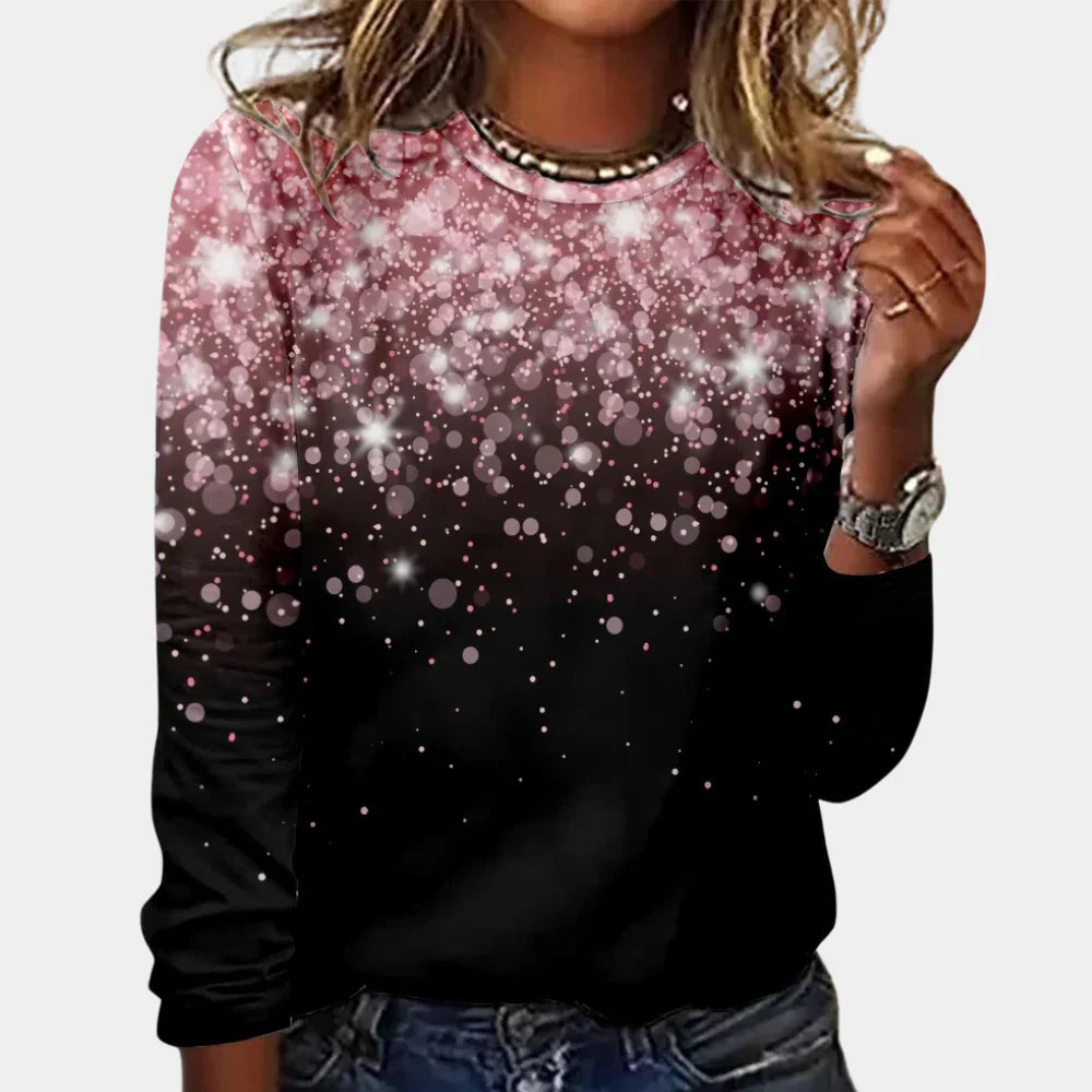 Women’s Winter Sweater Snowflake Print Long Sleeve Top