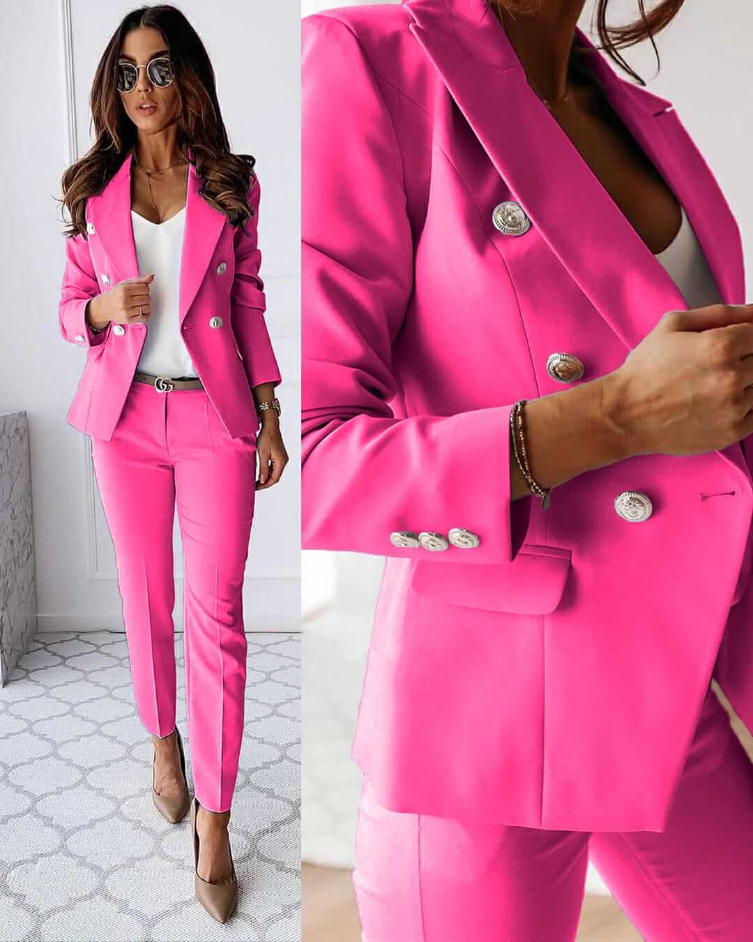Women's Modern Business Suit – Complete Ensemble Jacket and Fitted Trousers