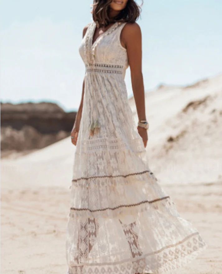 Retro Sunlit Bohemian Everyday Maxi Dress for Women