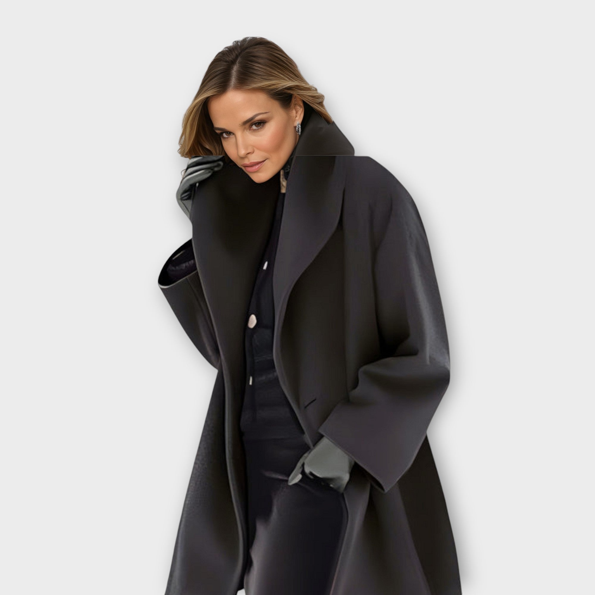 Women's Wide Collar Oversized Warm Long Coat