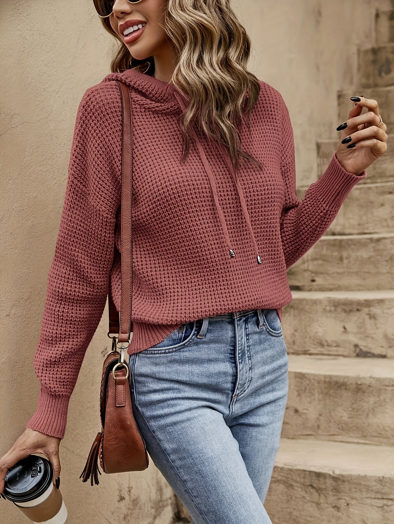 Women's Stylish Hooded Long Sleeves Jumper for Autumn and Winter