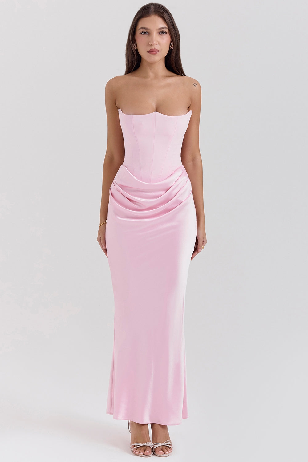 Women's Stunning A-line Strapless Maxi Wedding Guest Dress