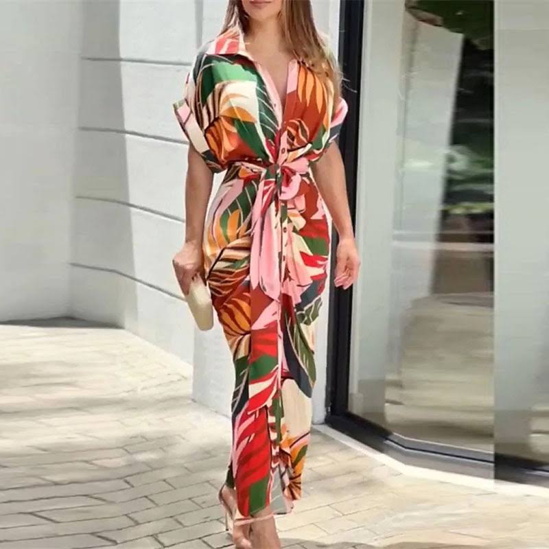 Women's Stylish Drape Button Wrap Summer Dress for All Occasion