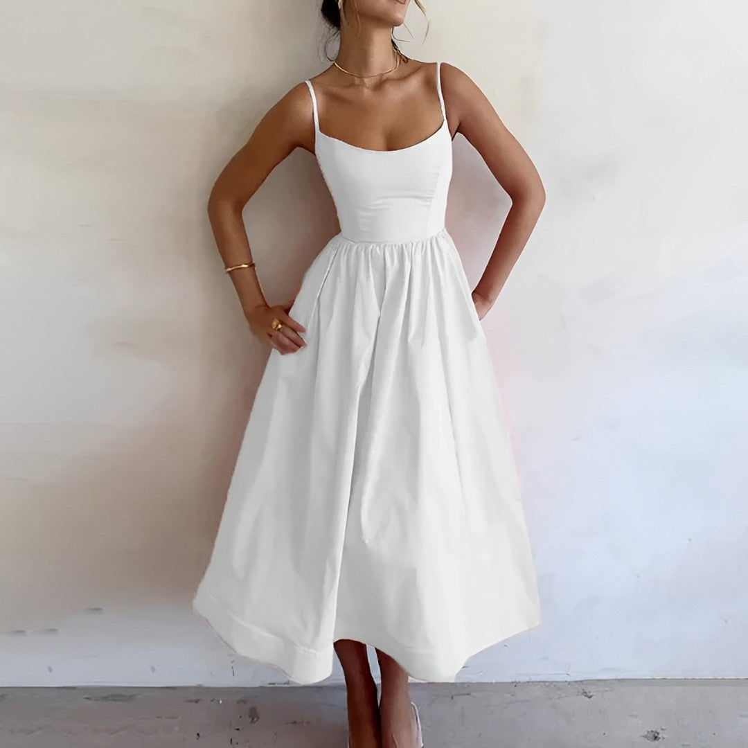 Women's Flowing Summer Sleeveless Midi Dress
