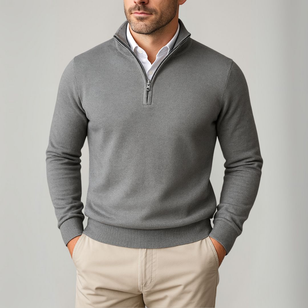 Smith | Quarter-Zip Stand Collar Jumper