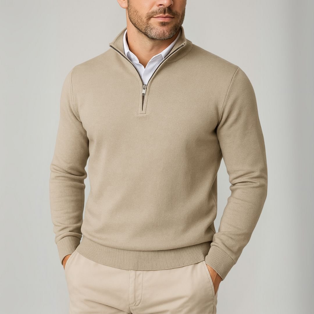 Smith | Quarter-Zip Stand Collar Jumper