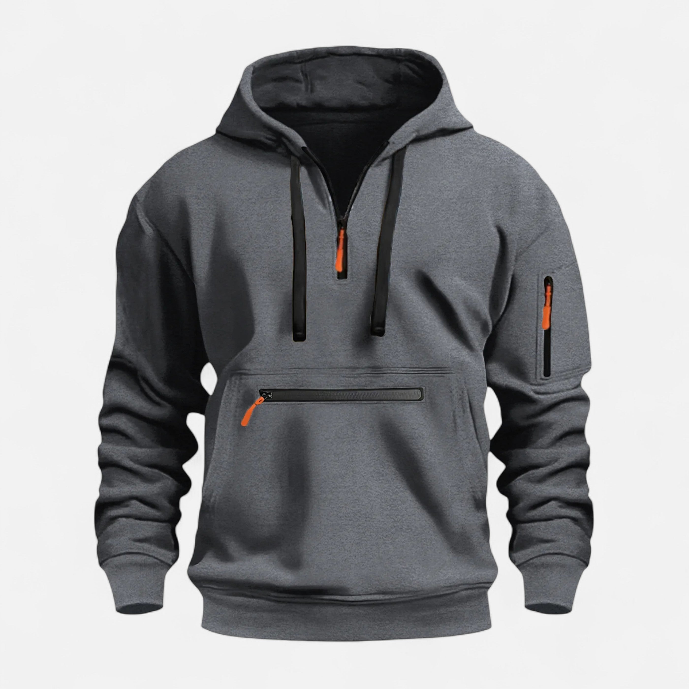 Men’s Elegance Knitted Sleek Half-Zip Athletic Hoodie