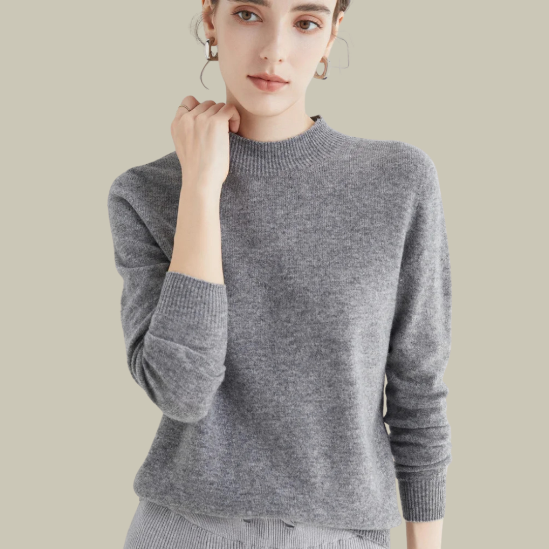 Women’s High Neck Slim Fit Sweater Elegant Fitted Winter Top