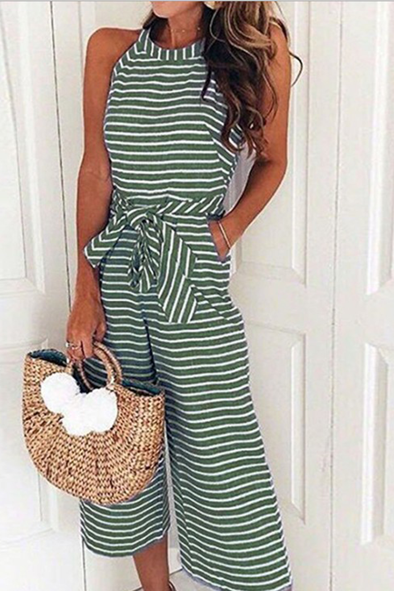 Women's Jumpsuit Striped Size M Viscose Blend-4