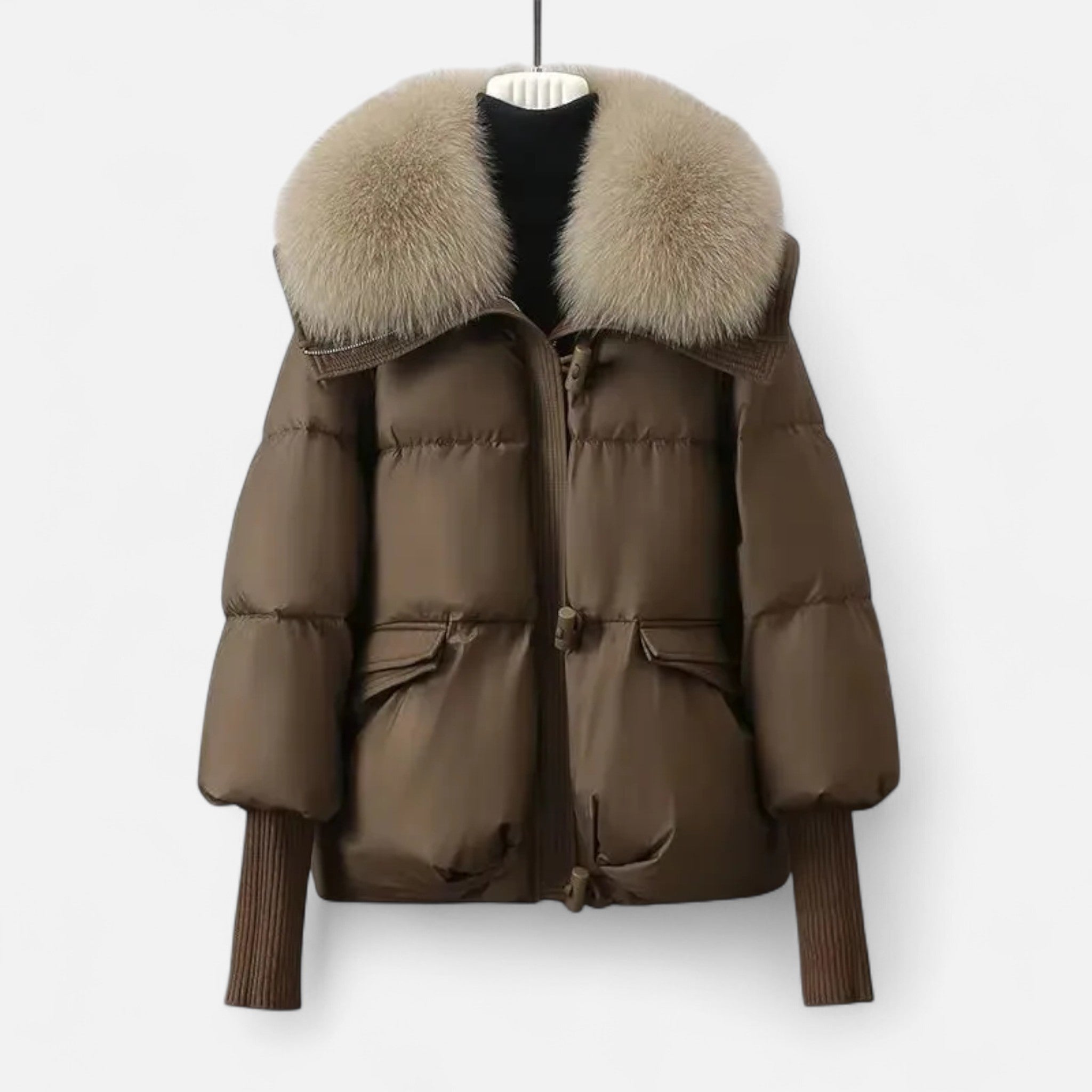 Women’s Versatile Fur-Collar Down Winter Jacket with Thick design
